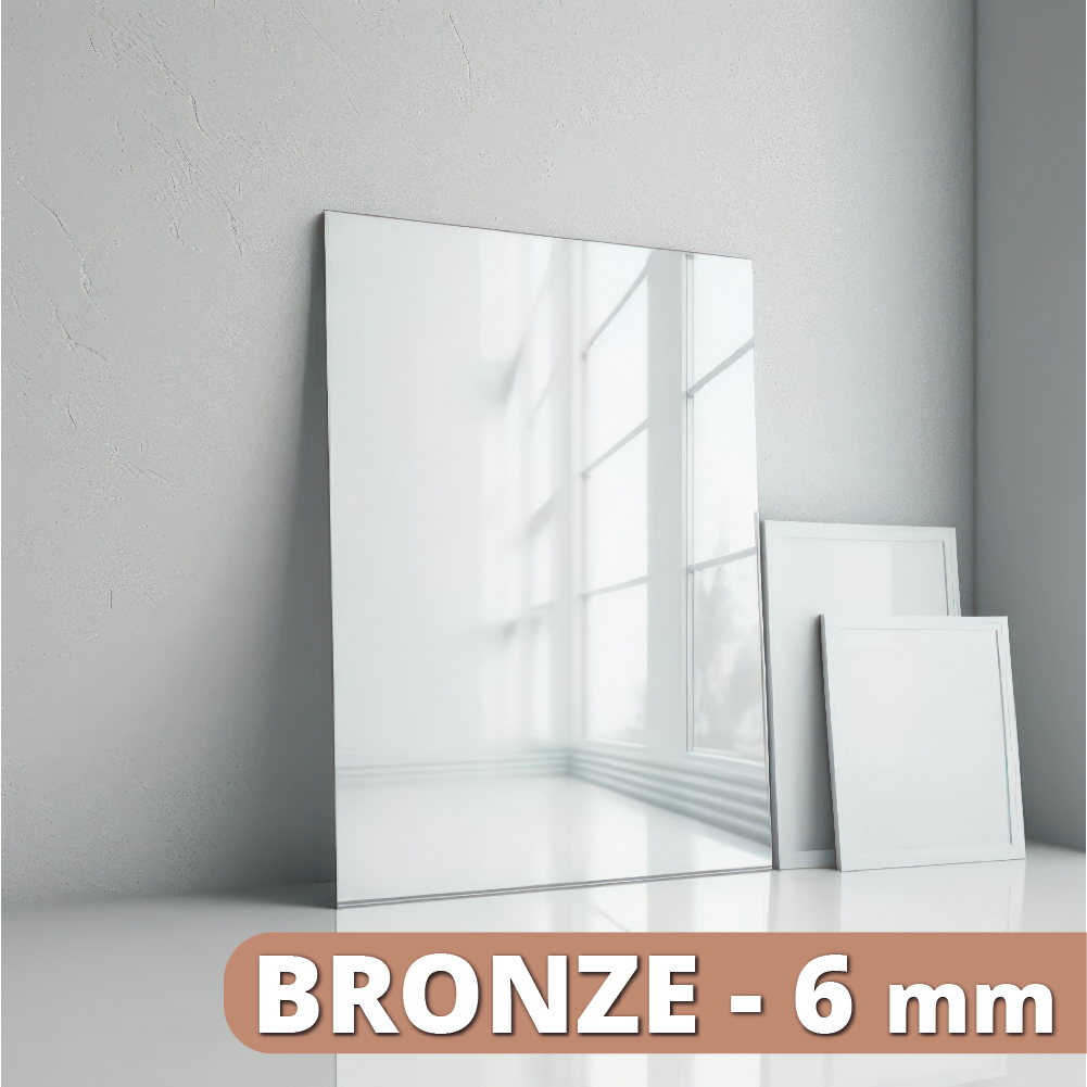 Spiegel | Rahmenlos | Rechteckig | 6mm Glasstärke | Farbe: Bronze