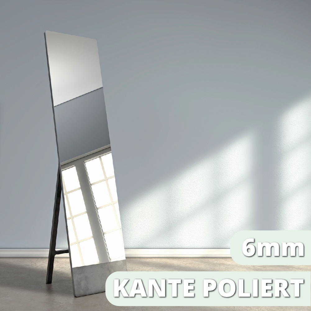 Spiegel | Rahmenlos | 6mm Glasstärke | polierte Kante | Farbe: Klar  