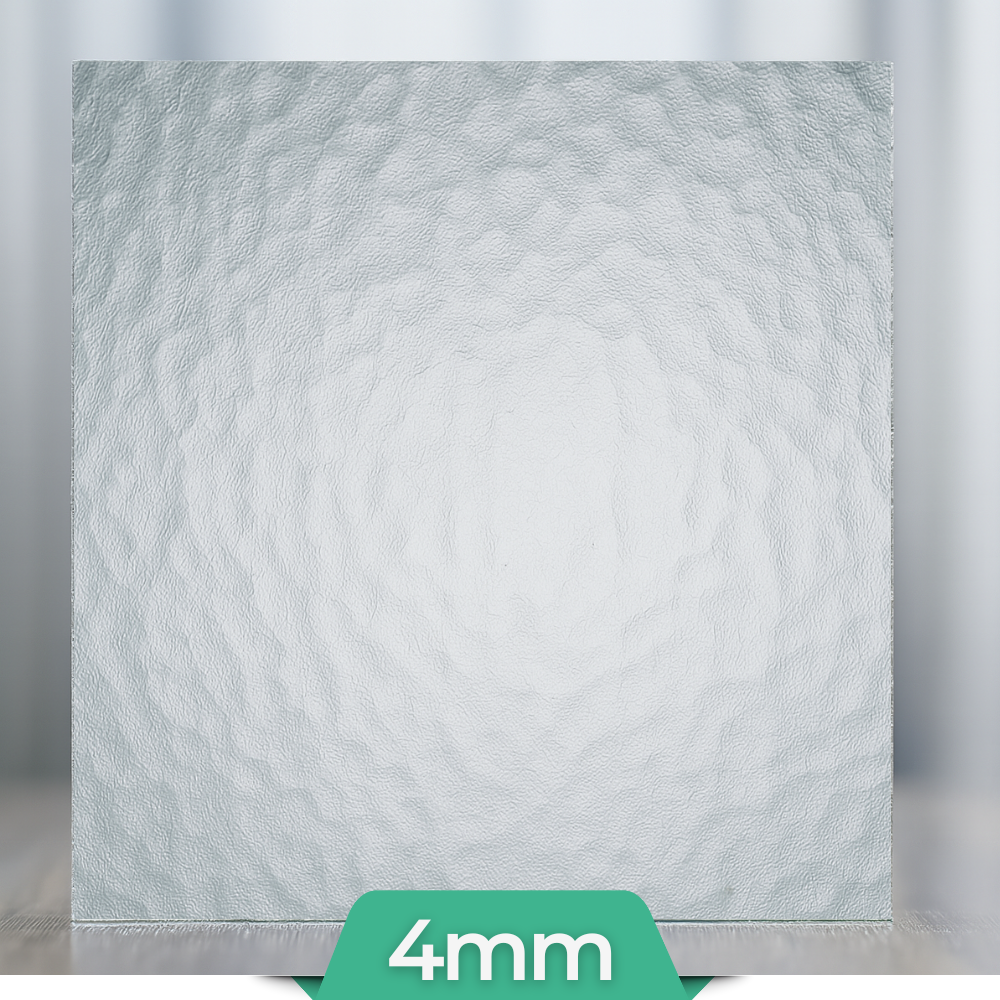 Kathedral kleingehämmert weiß 4mm